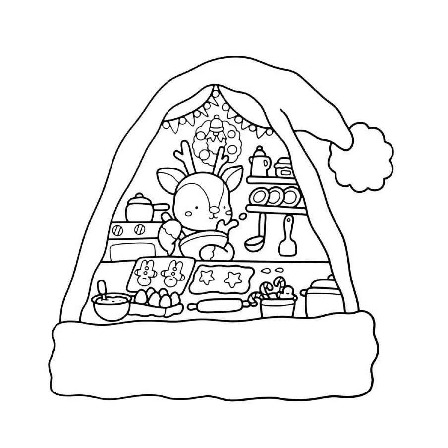Natal Fofo e Aconchegante Para Colorir 8