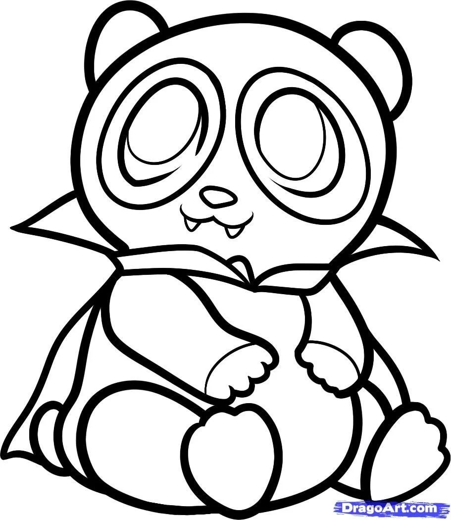 Cute Panda Coloring Pages 16