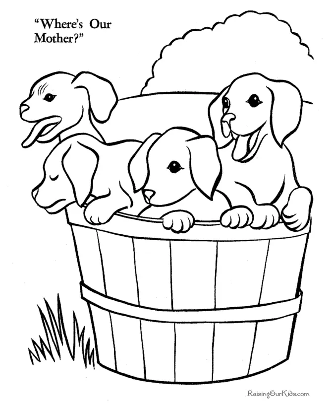 Cute Puppy Coloring Pages 31