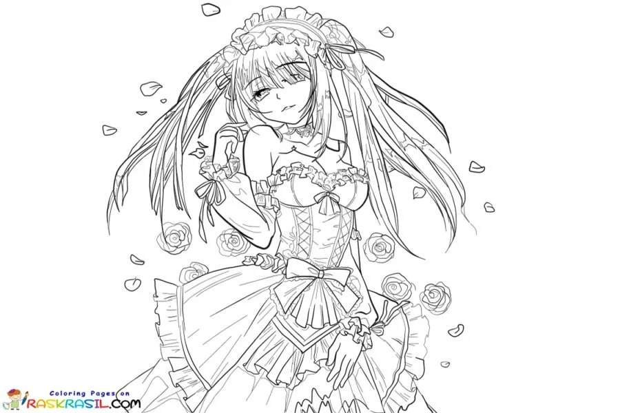 Date A Live Para Colorear 3