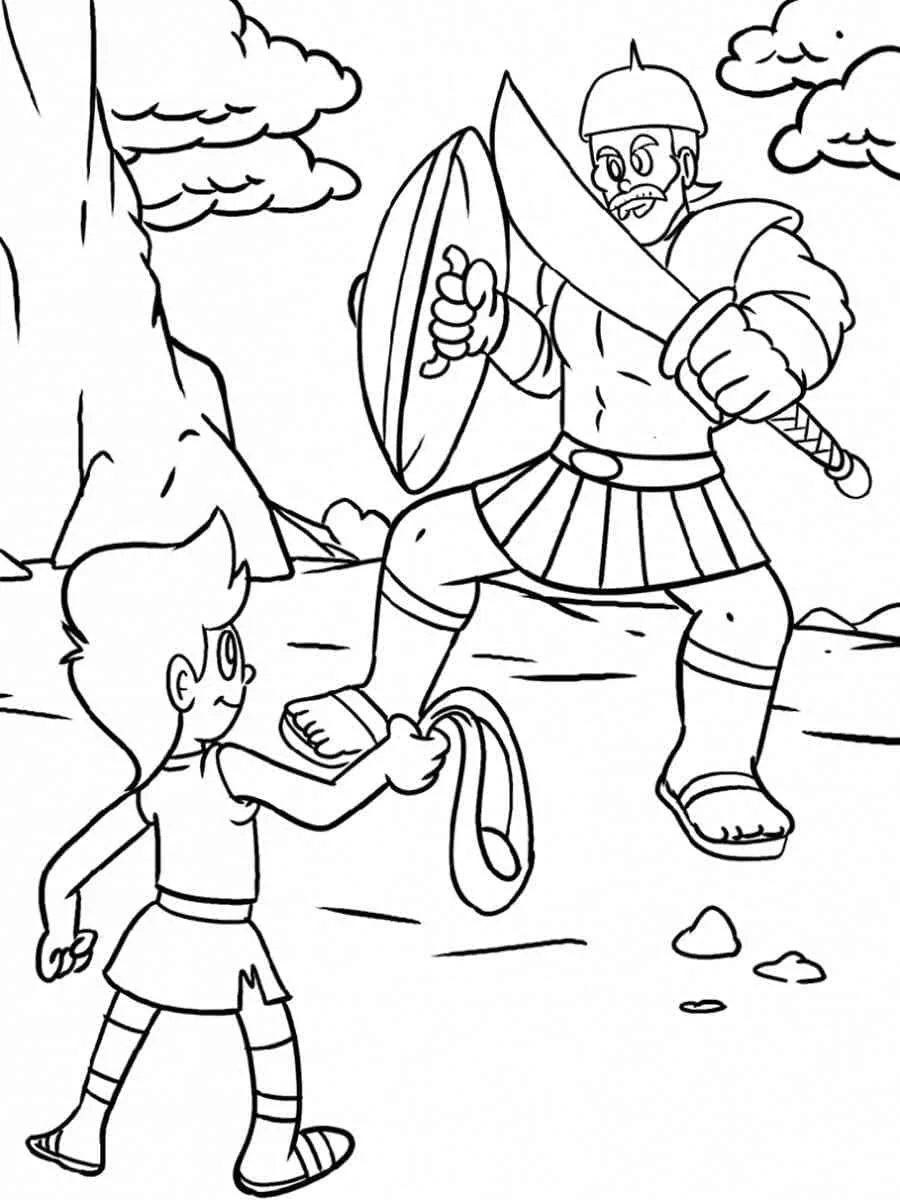 Desenhos de Davi E Golias Para Colorir 51