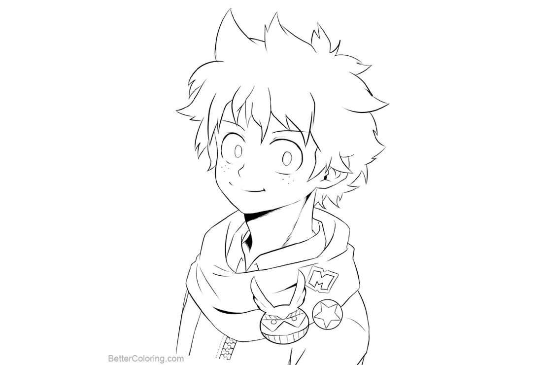 Deku Izuku Midoriya Coloring Pages 4