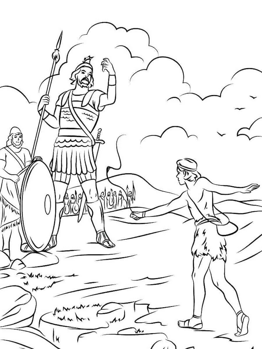 Desenhos de Davi E Golias Para Colorir 52