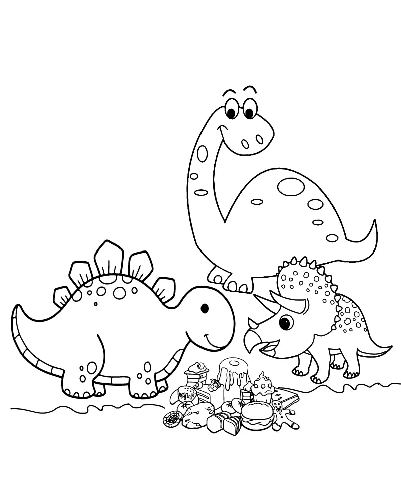Dino-Picknick Ausmalbilder 15