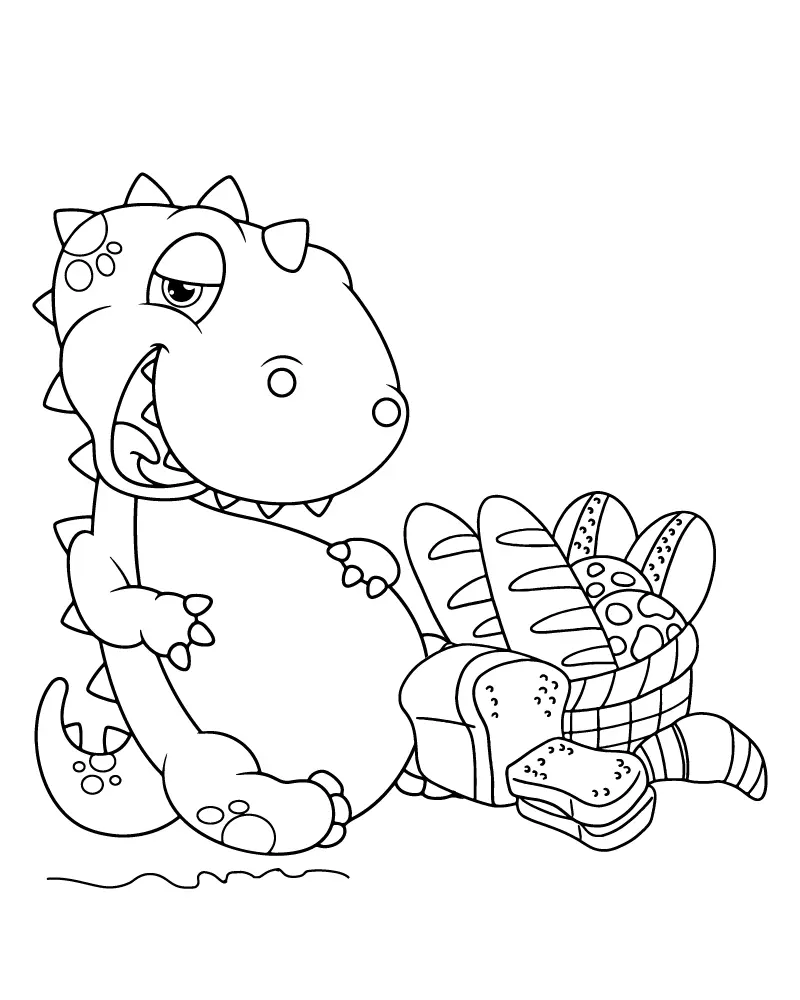 Dino-Picknick Ausmalbilder 7