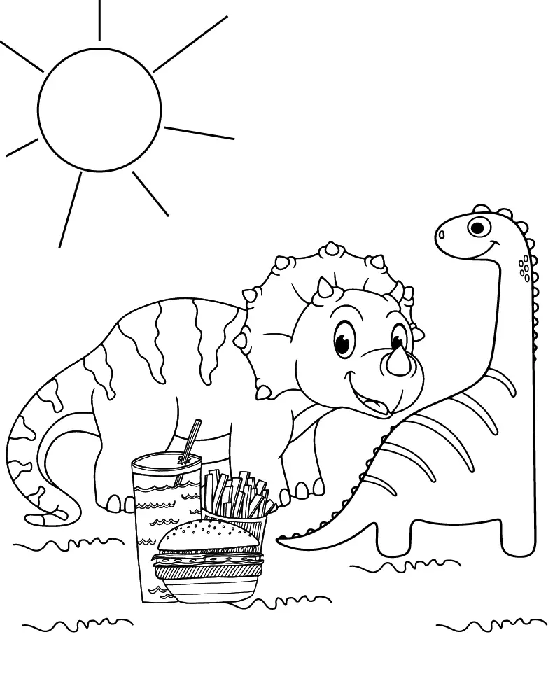 Dino-Picknick Ausmalbilder 8