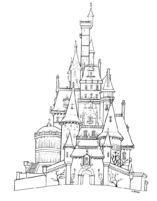 Castillo Disney Para Colorear 3