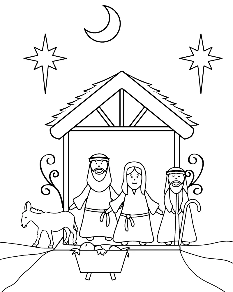 Einfaches Kindergarten-Weihnachten Ausmalbilder 4
