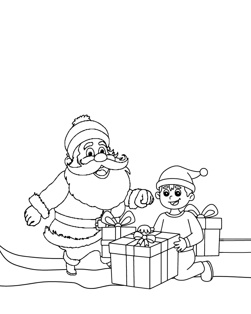 Einfaches Kindergarten-Weihnachten Ausmalbilder 8