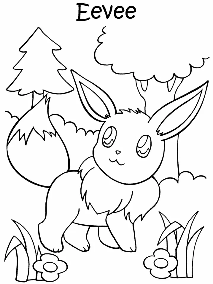 Eevee Pokemon Coloring Pages 12