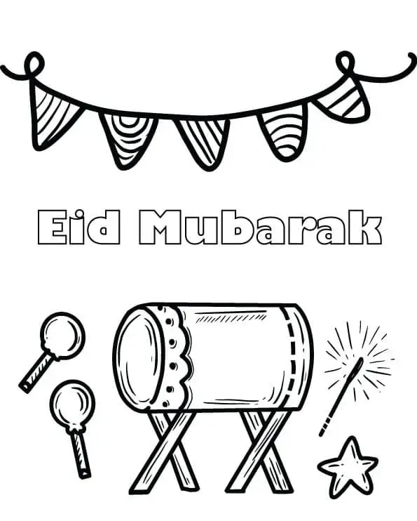 Eid Mubarak para colorir 11