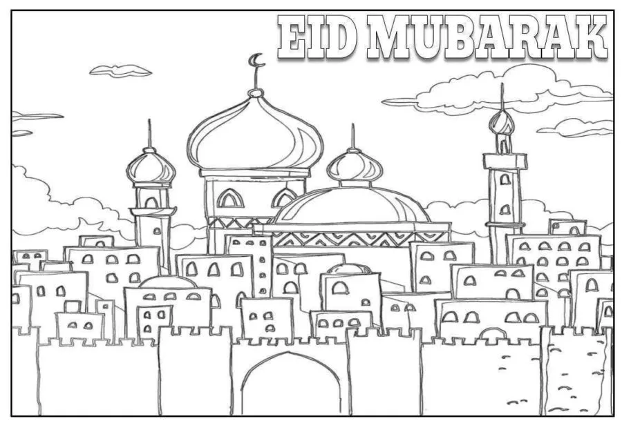 Eid Mubarak para colorir 21