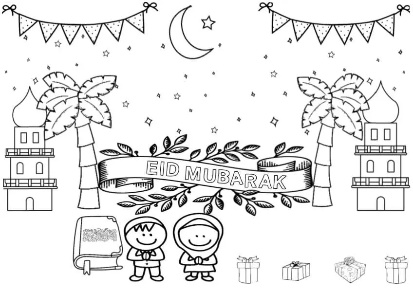 Eid Mubarak para colorir 24