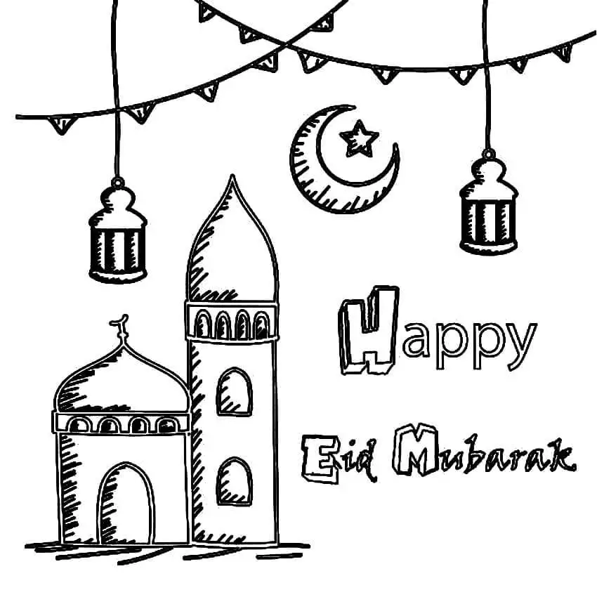 Eid Mubarak para colorir 27