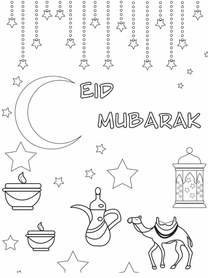 Eid Mubarak para colorir 31