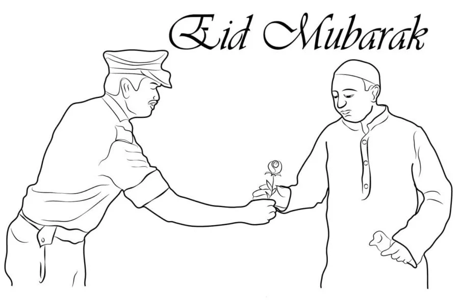 Eid Mubarak para colorir 48