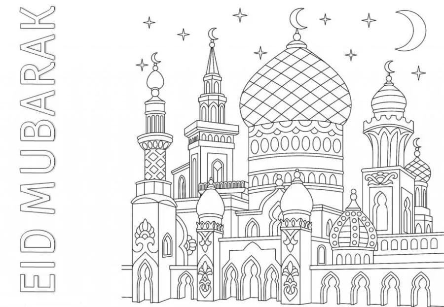 Eid Mubarak para colorir 55