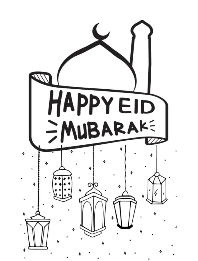 Eid Mubarak para colorir 56