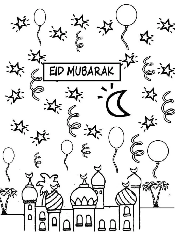Eid Mubarak para colorir 73