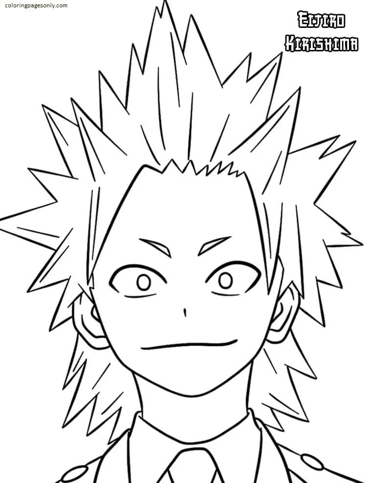 Eijiro Kirishima Coloring Pages 1