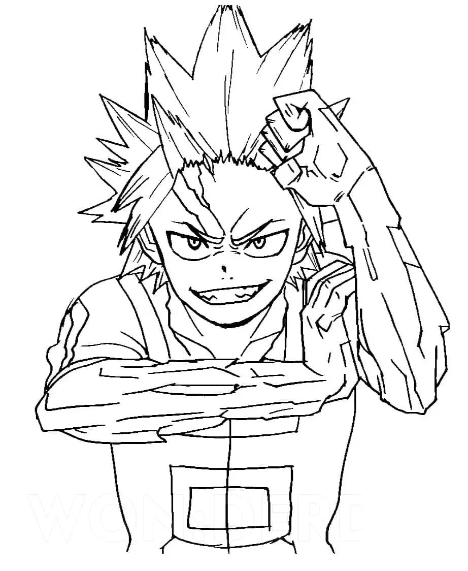 Eijiro Kirishima Coloring Pages 12