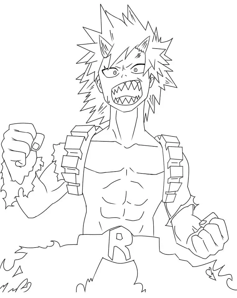 Eijiro Kirishima Coloring Pages 13