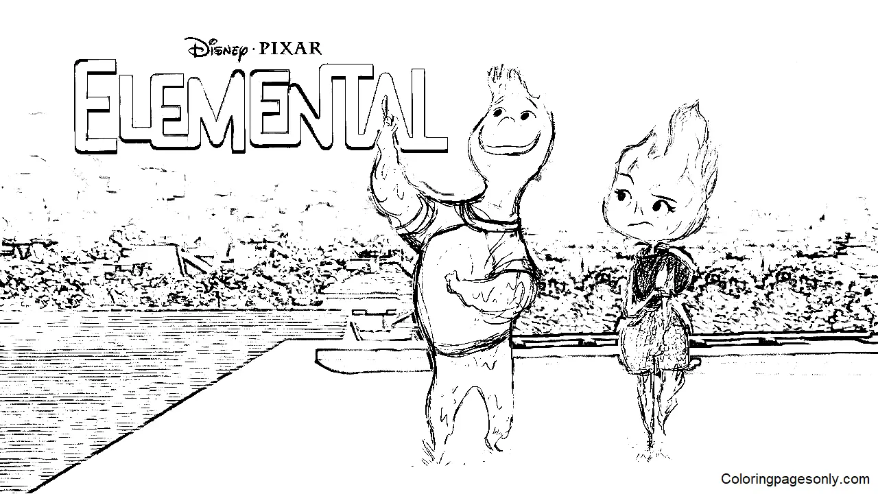 Elemental Coloring Pages 11