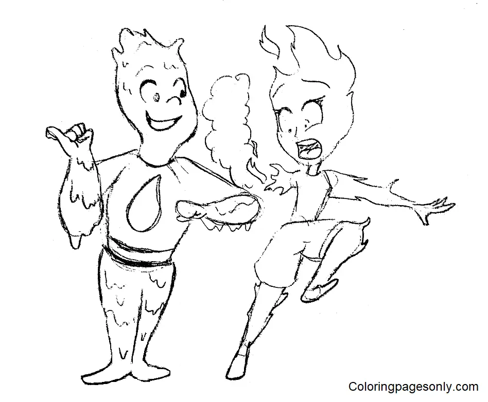 Elemental Coloring Pages 6
