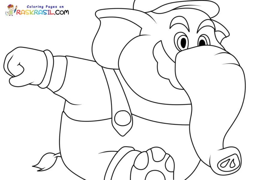 Elefante Mario Para Colorear 3