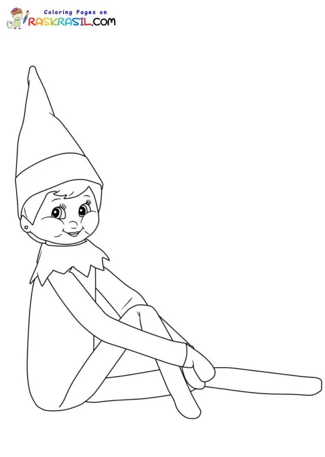 Desenhos de Elfo Na Prateleira Para Colorir 3