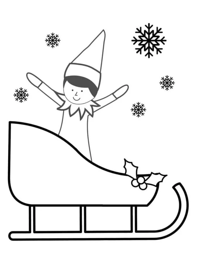 Desenhos de Elfo Na Prateleira Para Colorir 35