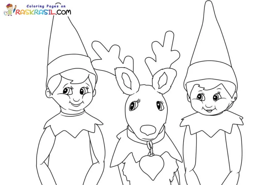 Desenhos de Elfo Na Prateleira Para Colorir 4