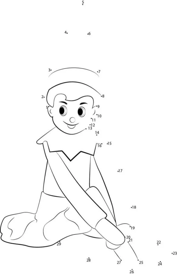 Elfo En El Estante Para Colorear 79