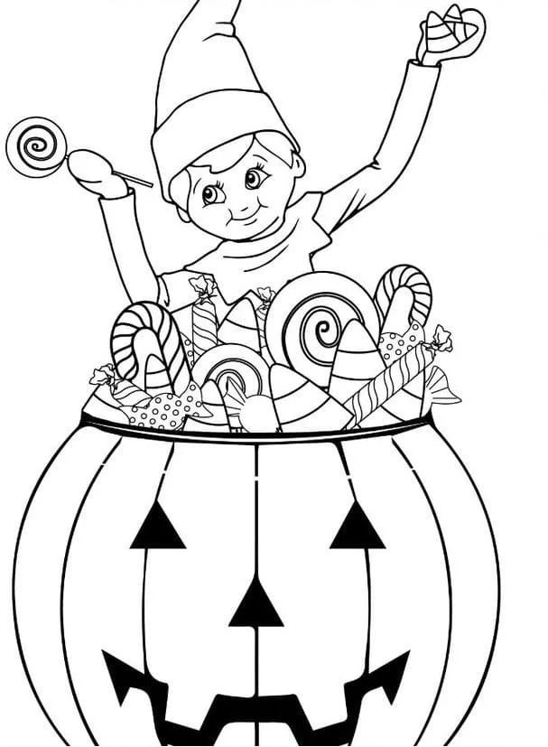 Desenhos de Elfo Na Prateleira Para Colorir 8