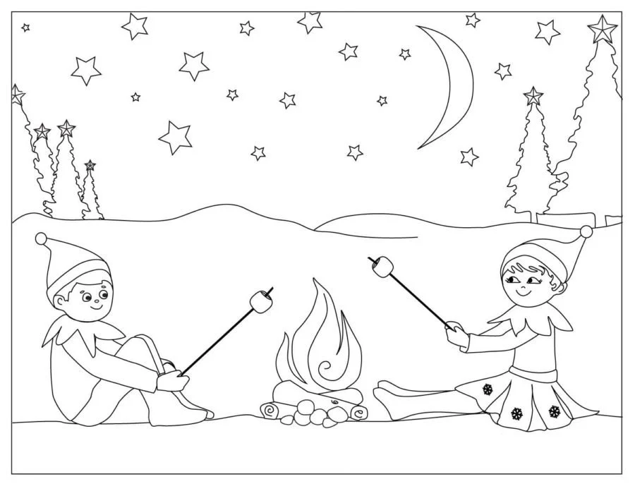 Desenhos de Elfo Na Prateleira Para Colorir 83