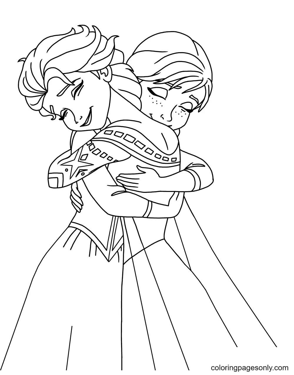 Elsa and Anna Coloring Pages 14