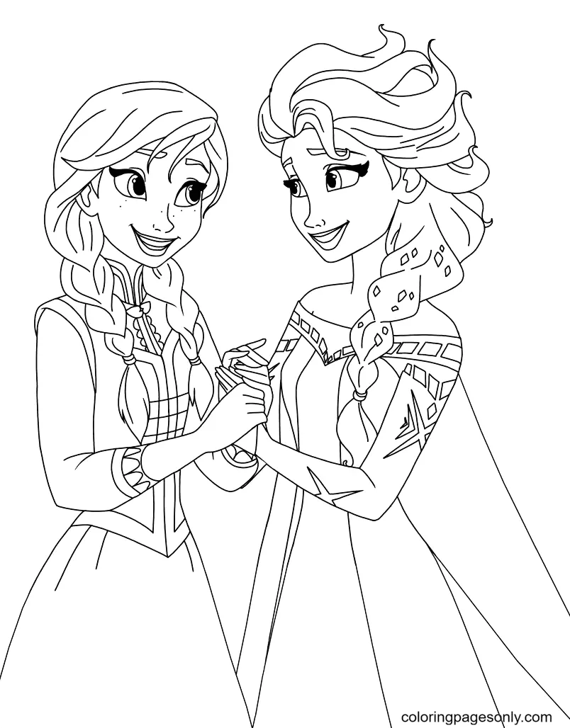 Elsa and Anna Coloring Pages 15