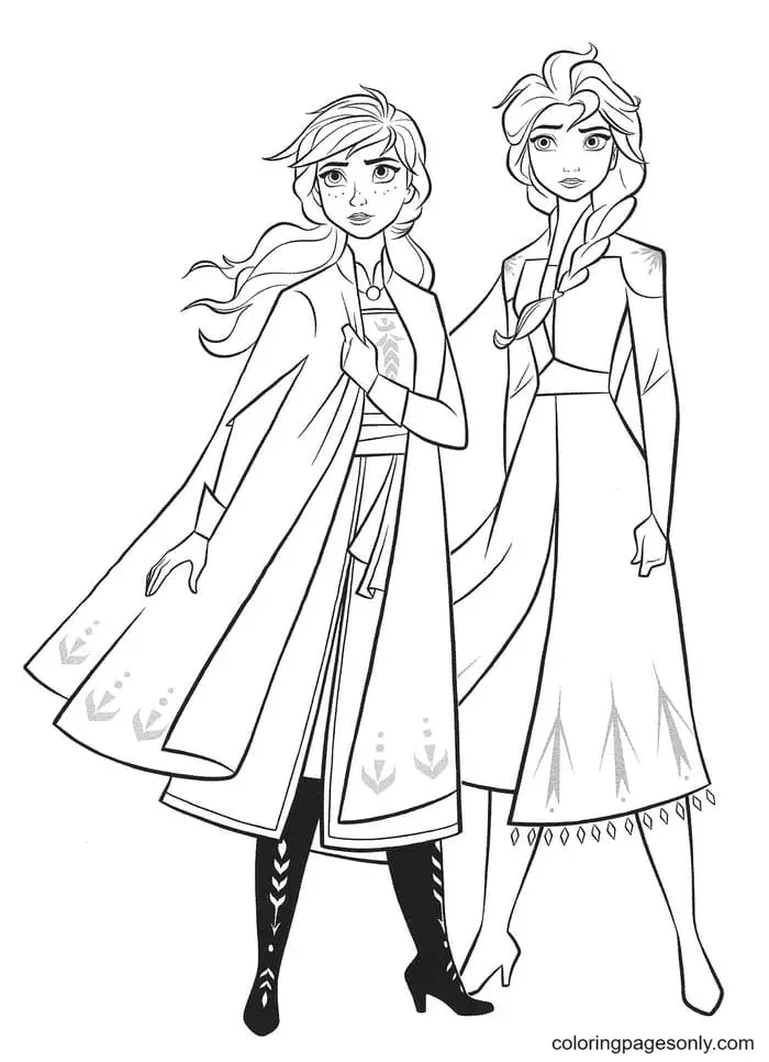Elsa and Anna Coloring Pages 20