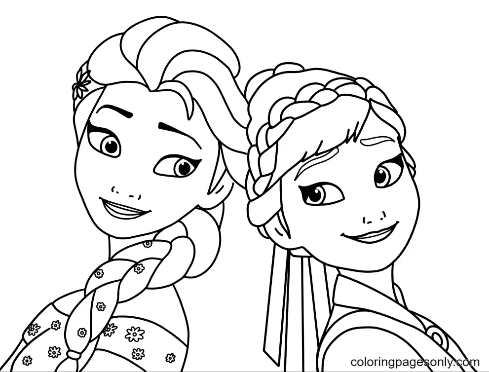 Elsa and Anna Coloring Pages 22