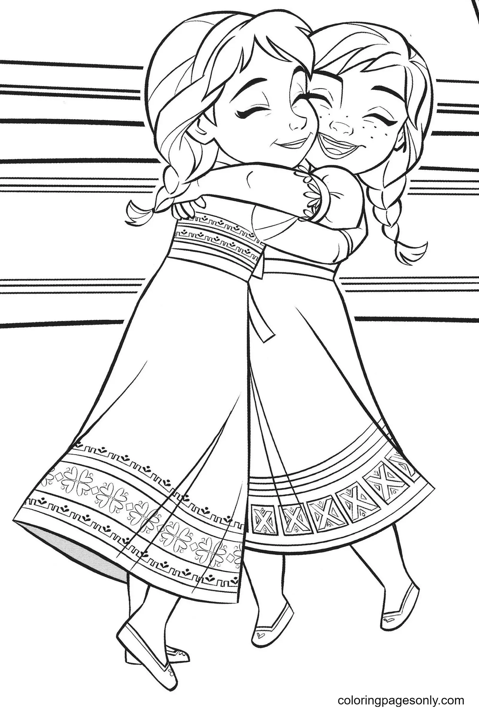 Elsa and Anna Coloring Pages 28