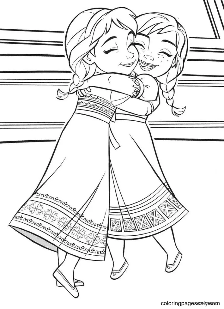 Elsa and Anna Coloring Pages 30