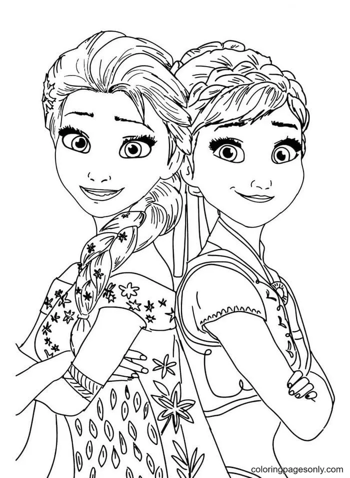 Elsa and Anna Coloring Pages 31