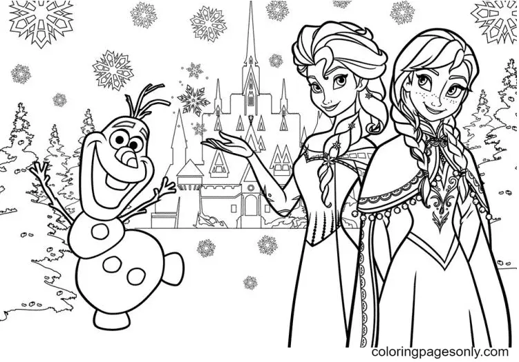 Elsa and Anna Coloring Pages 32