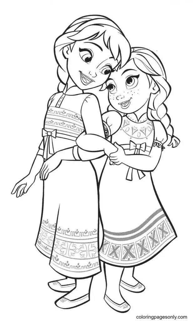 Elsa and Anna Coloring Pages 34