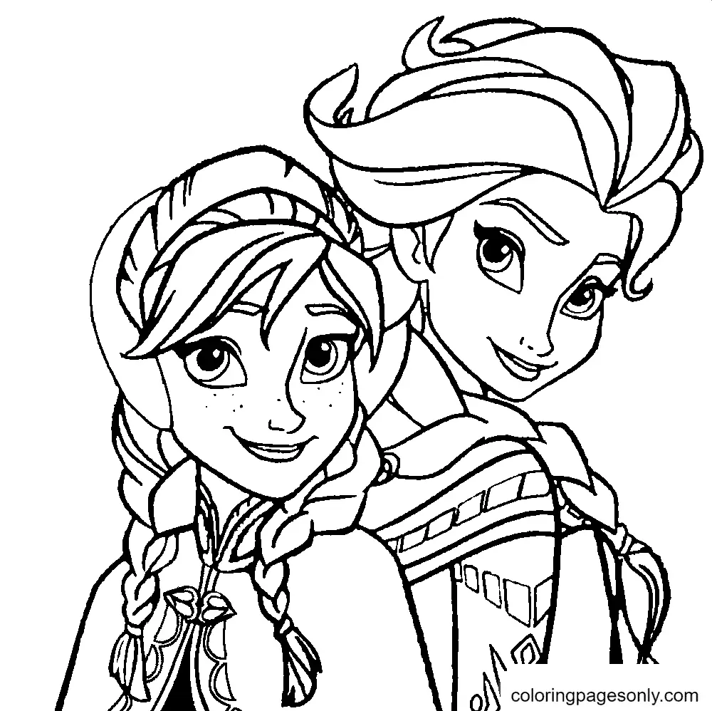 Elsa and Anna Coloring Pages 35