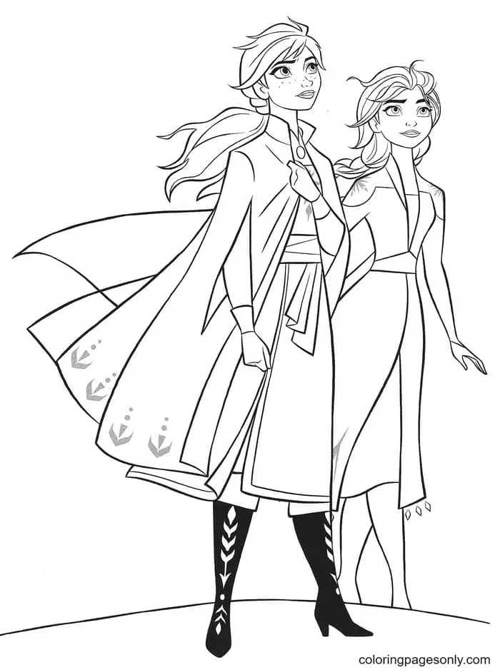 Elsa and Anna Coloring Pages 40