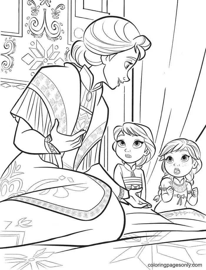 Elsa and Anna Coloring Pages 42