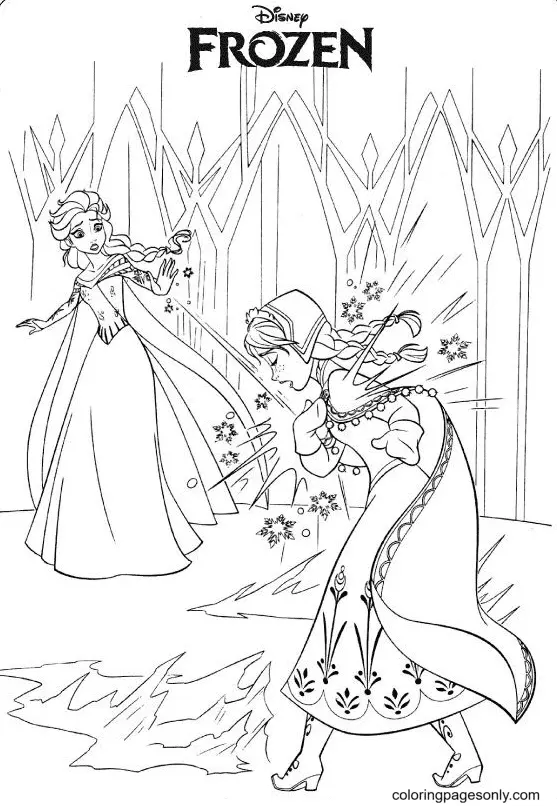 Elsa and Anna Coloring Pages 43