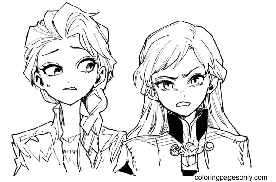 Elsa and Anna Coloring Pages 45
