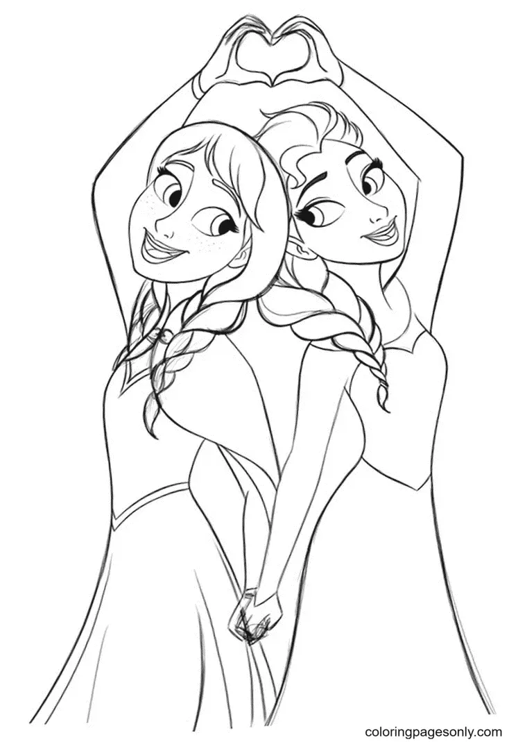 Elsa and Anna Coloring Pages 46